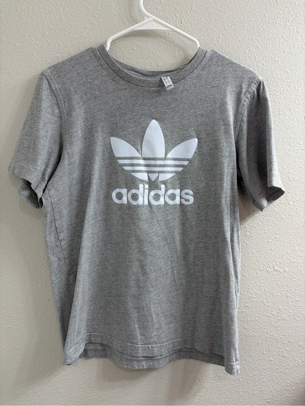 adidas Gray Trefoil Logo Short Sleeve Tee